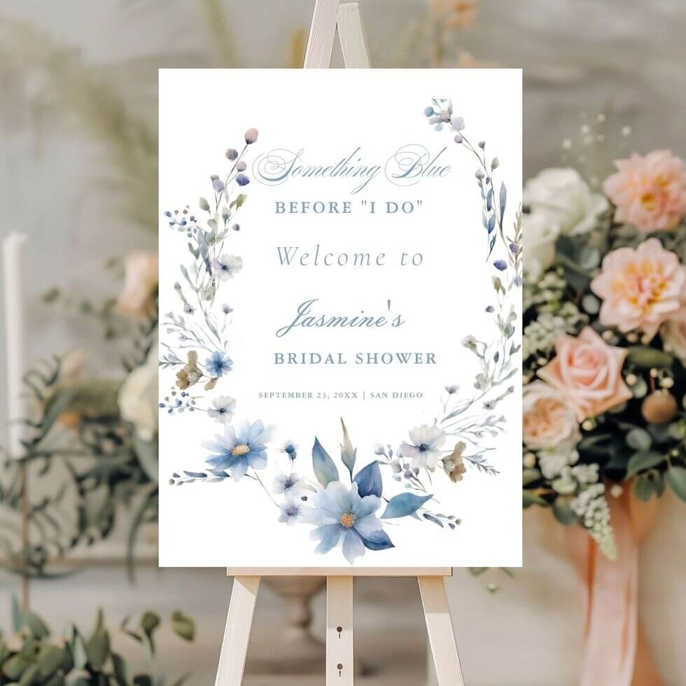 Something blue before i do welcome sign